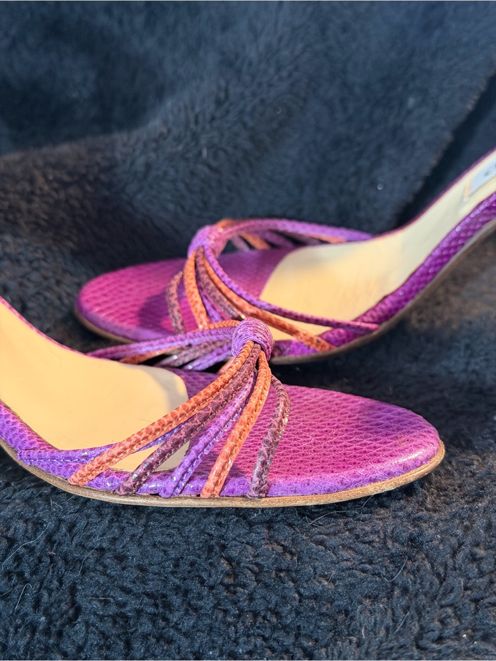 Vintage 2000s Spring 052 Jimmy Choo Kelissa Lilac Karung Leather 8.5 US/EU 39 - Picture 13 of 13